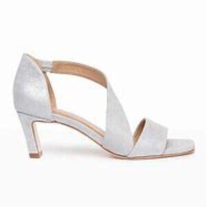 Bernardo | Women's Camille Heel Silver Tumbled Metallic Suede